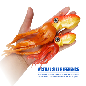 Saltwater Fishing Lures: Artificial Swimbait Tuna Jigs with Elastic Rubber Skirts and Soft Squid Octopus Baits