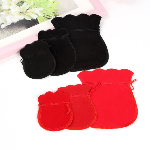 10pcs/lot 5x7/7x9/9x12cm Velvet Bag Drawstring Pouch Black Red Calabash Jewelry Packing Bags Wedding Christmas Gift Bag