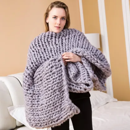 Bearaby 2cm Iceland Yarn Hand-Knit Weighted Blanket - Sustainable, Breathable, Organic