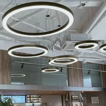 Modern LED Chandelier: Indoor Brass Round Ceiling Light Pendant