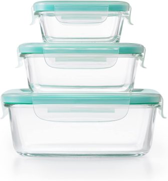 ECO-Friendly Glass Food Container Set with Lid, Microwave Safe Lunch Box