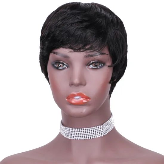 Pixie Cut Wig Human Hair Short Wigs Brazilian Hair vendors Wholesale Cheap Hot Sell Best Human Hair Wig With Short side Bangs