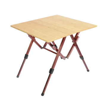 Adjustable Folding Bamboo Camping Table for Outdoor Dining
