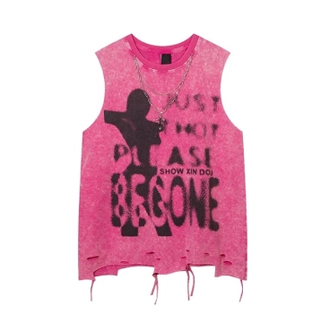 Wholesale High Quality 100% Cotton Men's Tank Top, Acid Washed Sport Gym T-Shirt