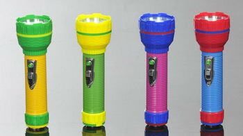 new cheapest plastic 1led flashlight with 2D Batteries