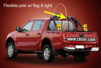 SAFETY Warning flag LED mining whips, with sping