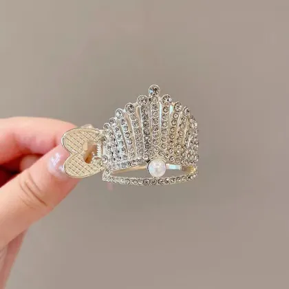 High-Grade Rhinestone Ponytail Clip - Queen Crown U-shaped Hairpin