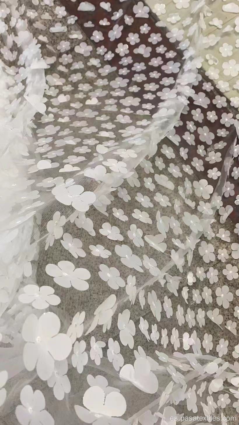 Tabrics paquistaní 3D Flower Bordado Bordado Fabrics Fabrics africanos de alta calidad para ropa Textil