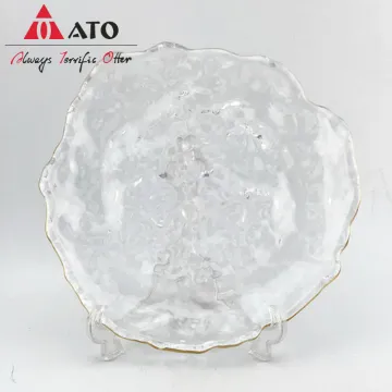 ATO Glass Plate With Gold Rim Glass Plates