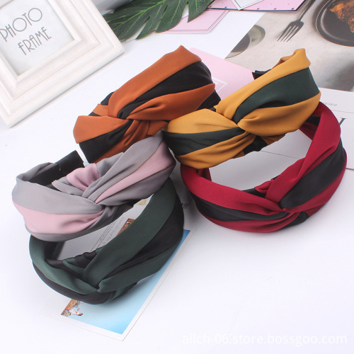 2023 New Women and Girls Knot Hair Accessories Headband with Stripes