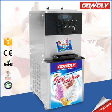 Long service time 35-40L/H commercial 3 flavor soft ice cream italian gelato machine