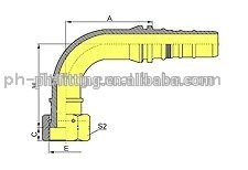 Interlock Hydraulic Fitting Elbow 90 Deg ORFS Female Flat Seat