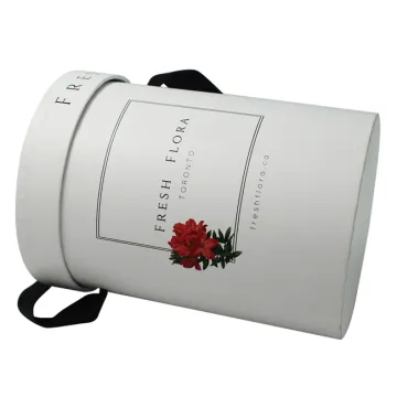 Custom Logo Tube  Box with Black Ribbon