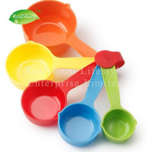 5 Piece Multi Colored Plastic Measuring Cups Set