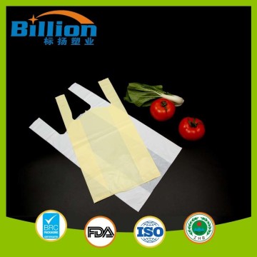 Custom Wholesale Biodegradable Compostable Printed Plastic Retail Vest Handle T-Shirt Grocery Carry Shopping Bag
