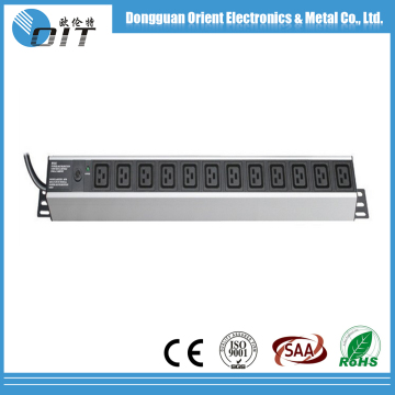 vertical 1.5u iec c19 12 outlet with power light and overload protector