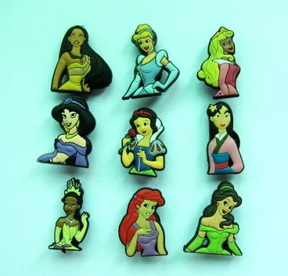 FREE SHIPPING 9 PCS DISNEY PRINCESS SHOE CHARMS FIT JIBBITZ
