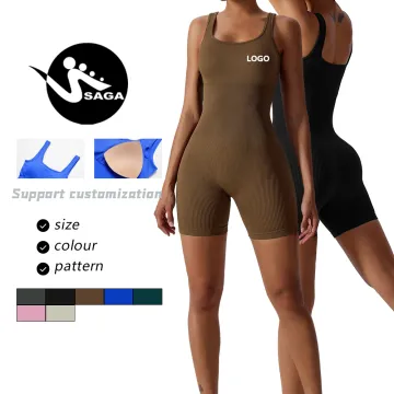 Seamless Tummy Control Butt Lift Yoga Playsuit for Gym Fitness
