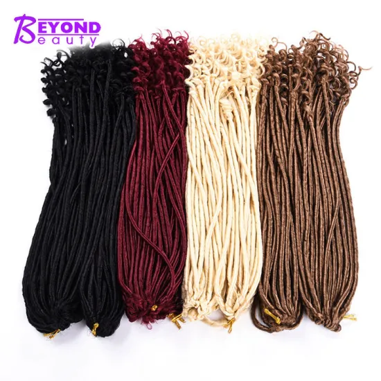 20 inch Goddess Faux Locs Curly Crochet Hair 22 Roots/pack Faux Locks Synthetic Crochet Braiding Hair Extension