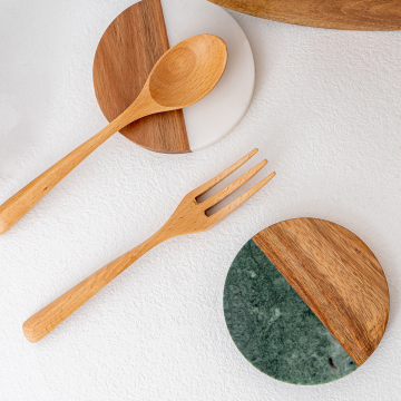 Custom Wholesale Luxury Marble Agate & Wooden Coasters and Cup Mats