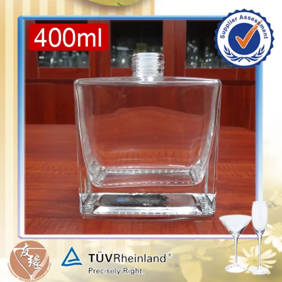 luxury crystal sodalime glass bottle 400ml square clear glass china bottles glass for reed diffuser