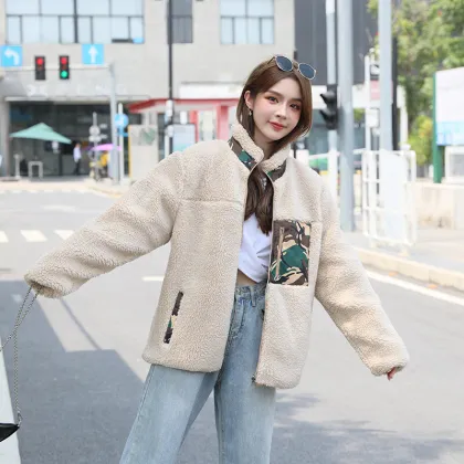 women's winter lamb wool coat