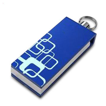 Swivel USB Flash Drive with 1 to 32GB Storage, Supports Data Encryption and 4-color Logo Imprint