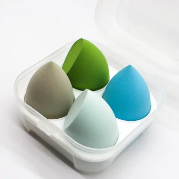 Factory Direct Custom Logo 4pcs Plastic Casing Beauty Egg Box Packing Beauty Sponge Blenders