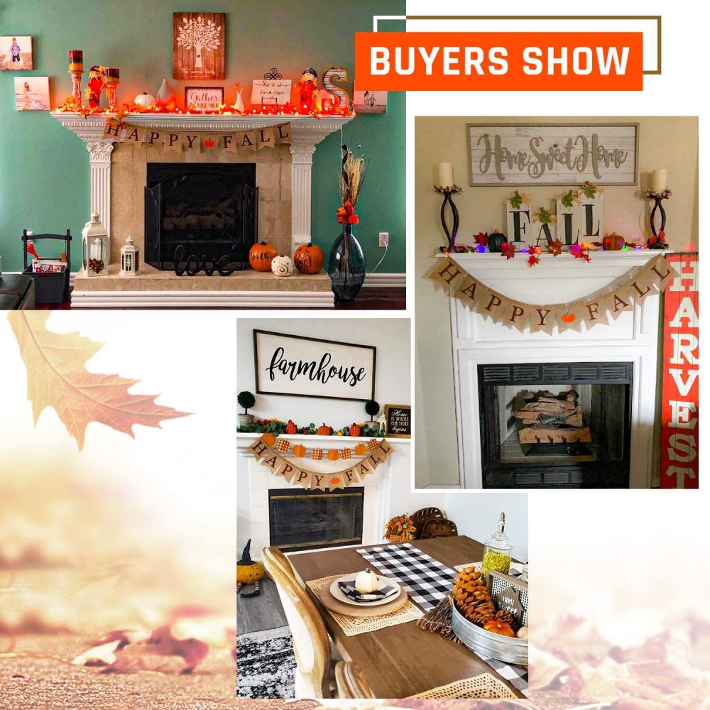 Happy Fall Pumpkin Burlap Banner