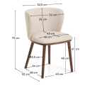 Silla de comedor UPH de lujo con pata de madera maciza