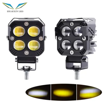 3 Inch 40W Dual Color LED Spotlights - White/Yellow Fog Lamp for 24V/12V Vehicles