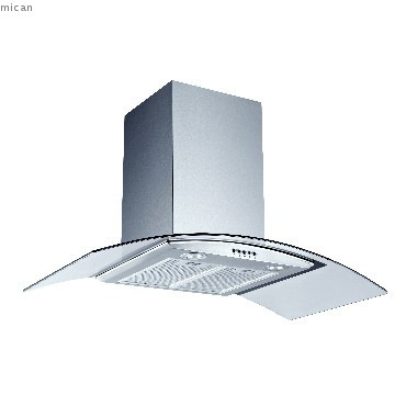 90cm Wall-Mounted Stainless Steel chimney hood with glass canopy H207-