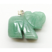 Pendentif Aventurine en forme d&#39;éléphant vert