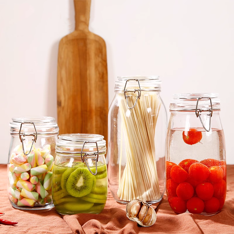 Glass Maon Jar With Clip Top