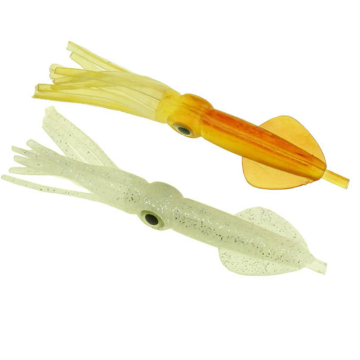 De Peche 10cm 6.3g PVC Luminous Soft Squid Artificial Sea Fishing Lure