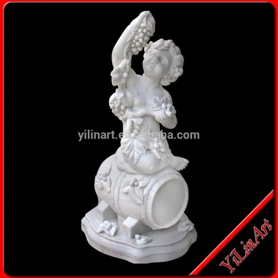 Excellent White Marble Stone Kids Statue Sculpture