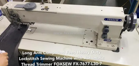 Long Arm Double Needle Compound Feed Lockstitch Machine with Automatic Thread Trimmer