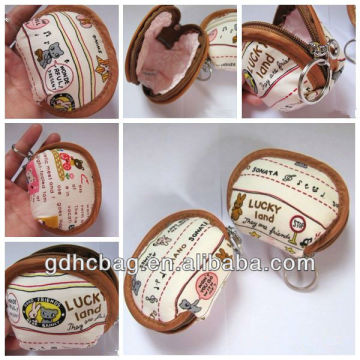 Cute and Mini Cotton Pocket bag with Key Circle