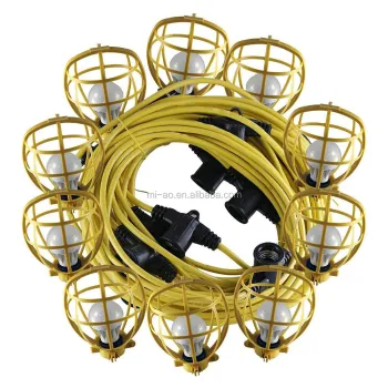 100ft Temporary Unique Work Construction Outdoor Lighting Garden Plastic Cage String Lights