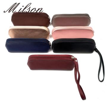 PU Leather Glasses Case Portable Soft Eyewear Bag