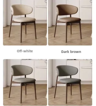 Leisure Ivory Leather Stable Dining Chair