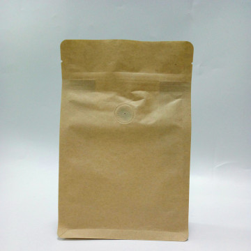 Kraft Paper Coffee Bag Flat Bottom Pouch