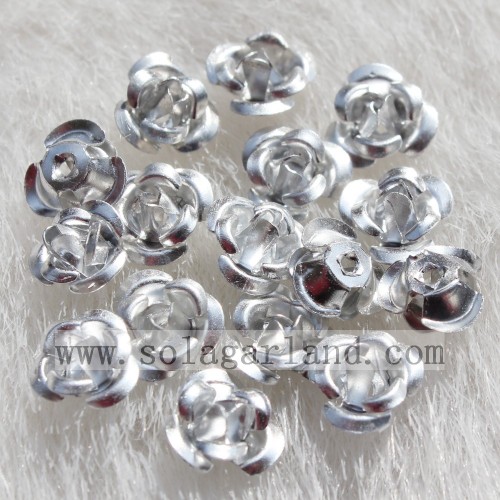 Fleur Rose en gros aluminium Perles Spacer Beads de fabrication de bijoux