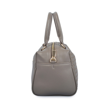 Boston Bag Large Grey Leather Handbags For Her