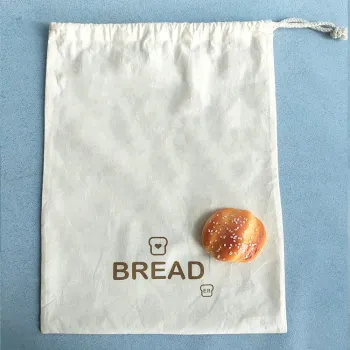 Cheap Bread Bag Bakery Bread Shopping Bags With Custom Logos With Rope Drawstring Closure