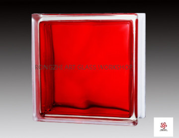 In Colored Red Glass Brick