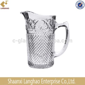 Pressed Clear Glass Water Jug
