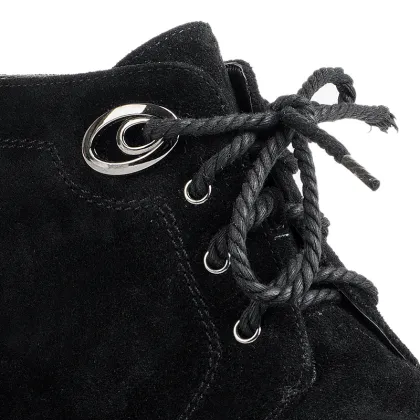 faux suede fur genuine leather flat shoes