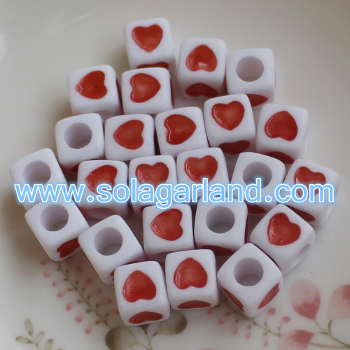 7MM Rainbow Heart Cube Beads Spacer Loose Beads Παραγωγή κοσμημάτων