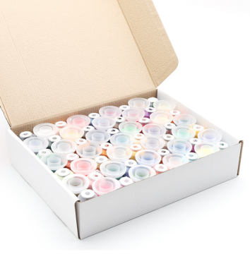 120D/2 Polyester Embroidery Thread - 63 Color Set with Small Bobbins